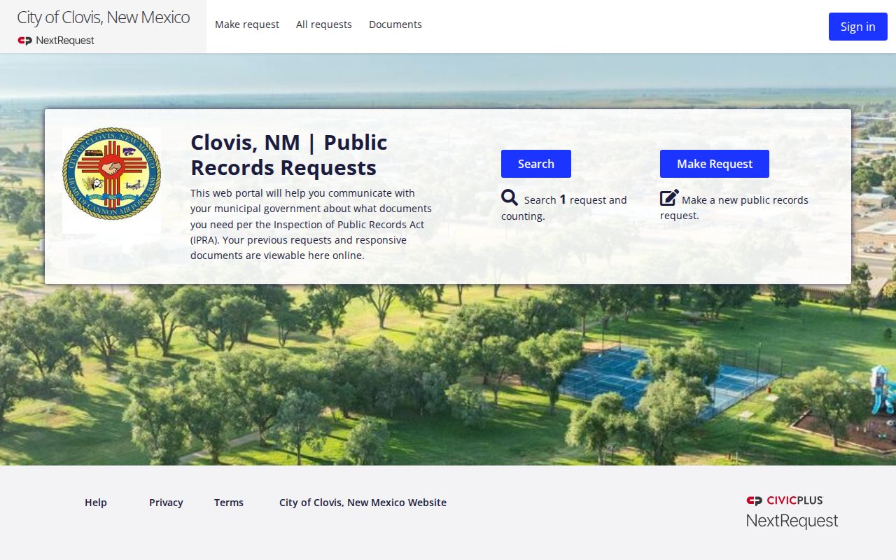 Clovis residents directory City NextRequest portal